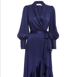 Zimmerman Silk Wrap MIDI dress indigo size 3 (large)